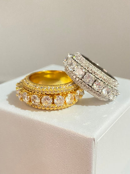 Spin It Up: Unisex Chunky Iced Out Ring