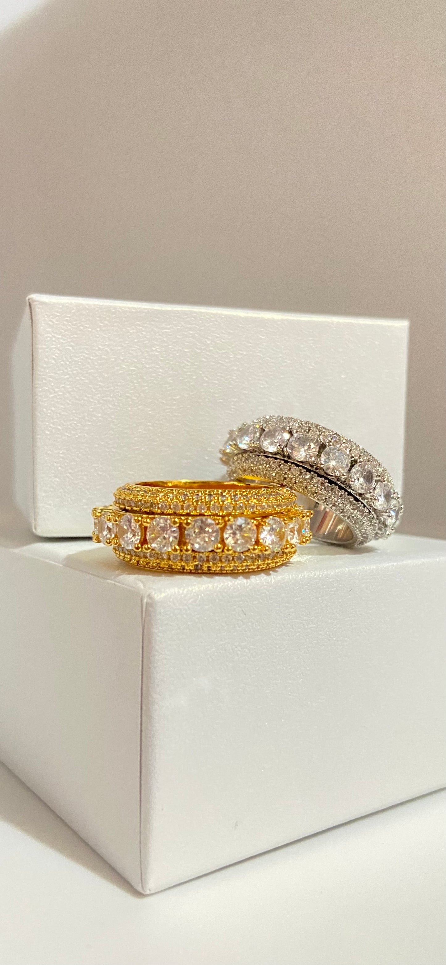 Spin It Up: Unisex Chunky Iced Out Ring