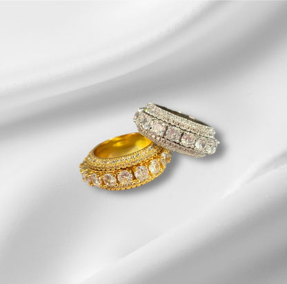 Spin It Up: Unisex Chunky Iced Out Ring