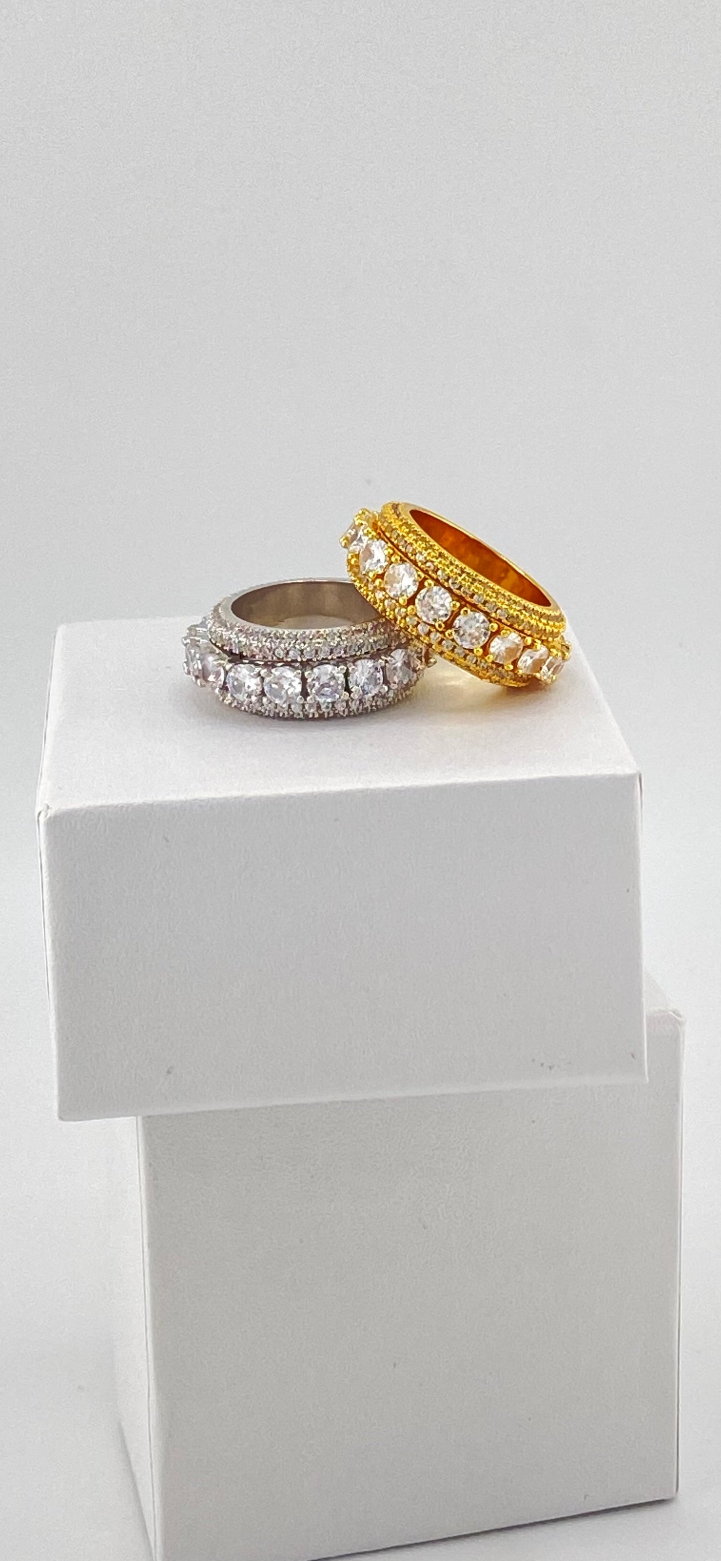 Spin It Up: Unisex Chunky Iced Out Ring