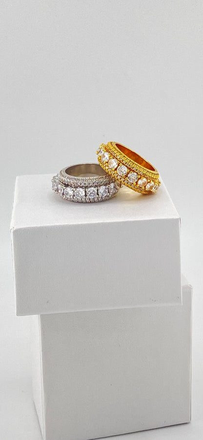 Spin It Up: Unisex Chunky Iced Out Ring