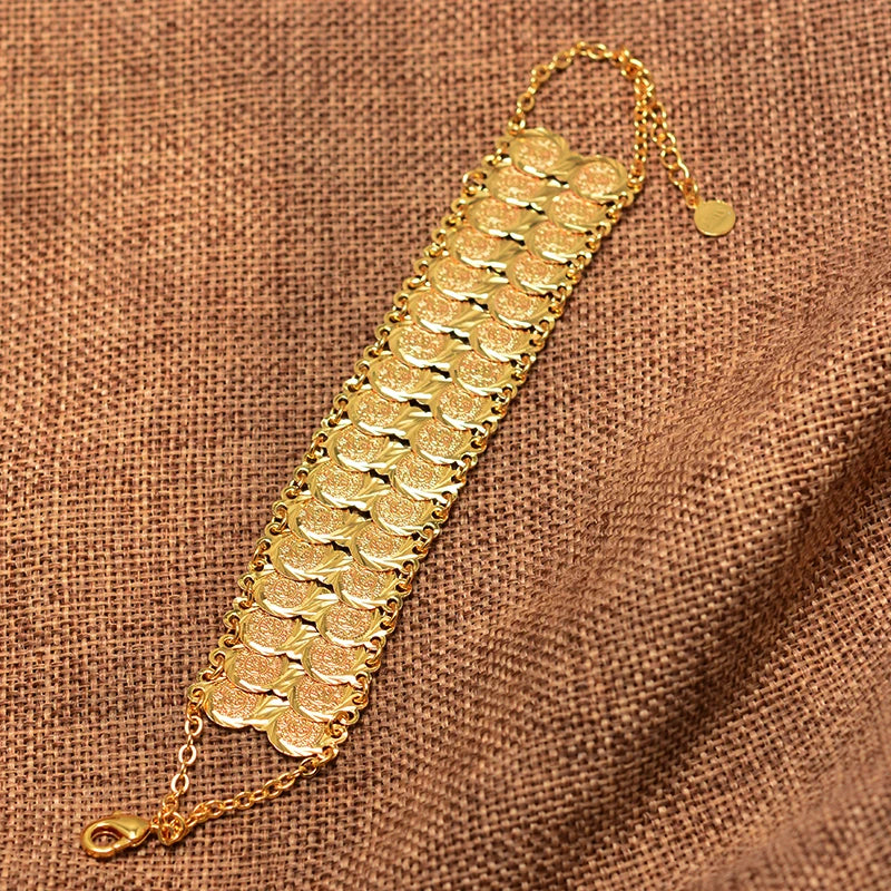 Iman - Double Layered Gold Coin Bracelet