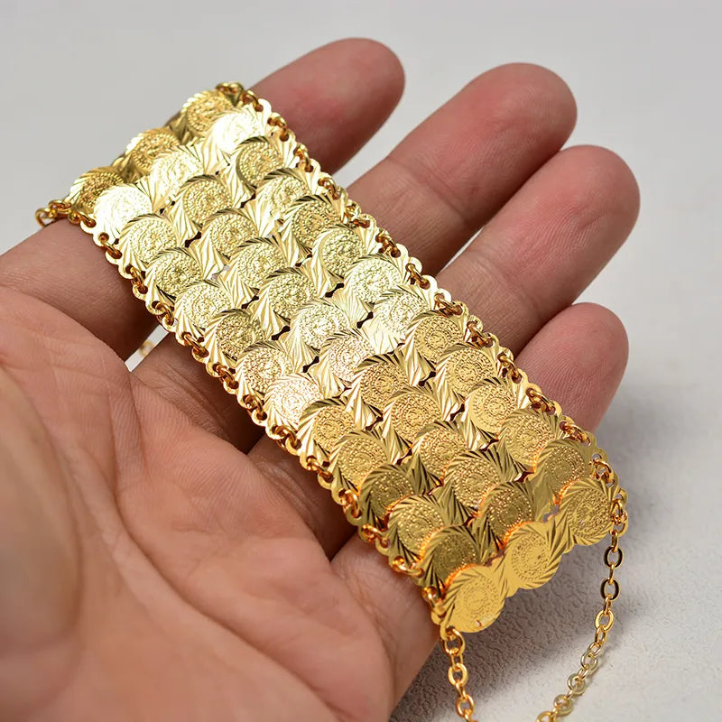 Shahenaz - Triple Layered Gold Coin Bracelet