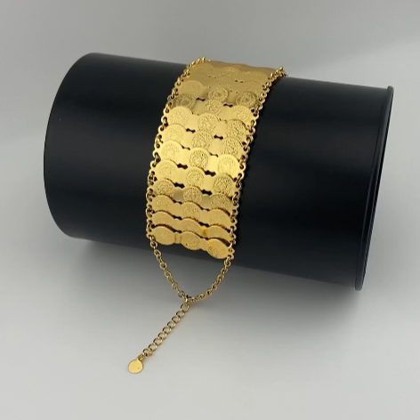 Shahenaz - Triple Layered Gold Coin Bracelet