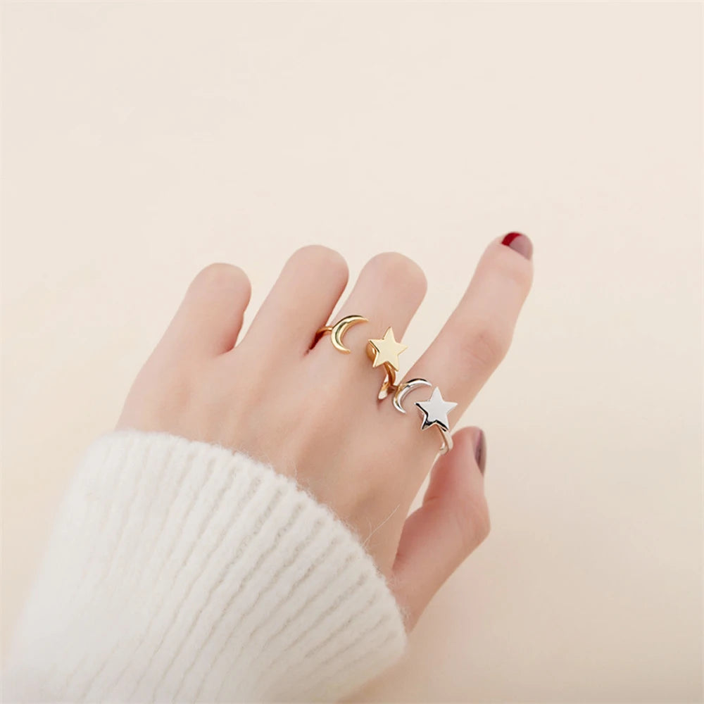 Crescent Star Ring