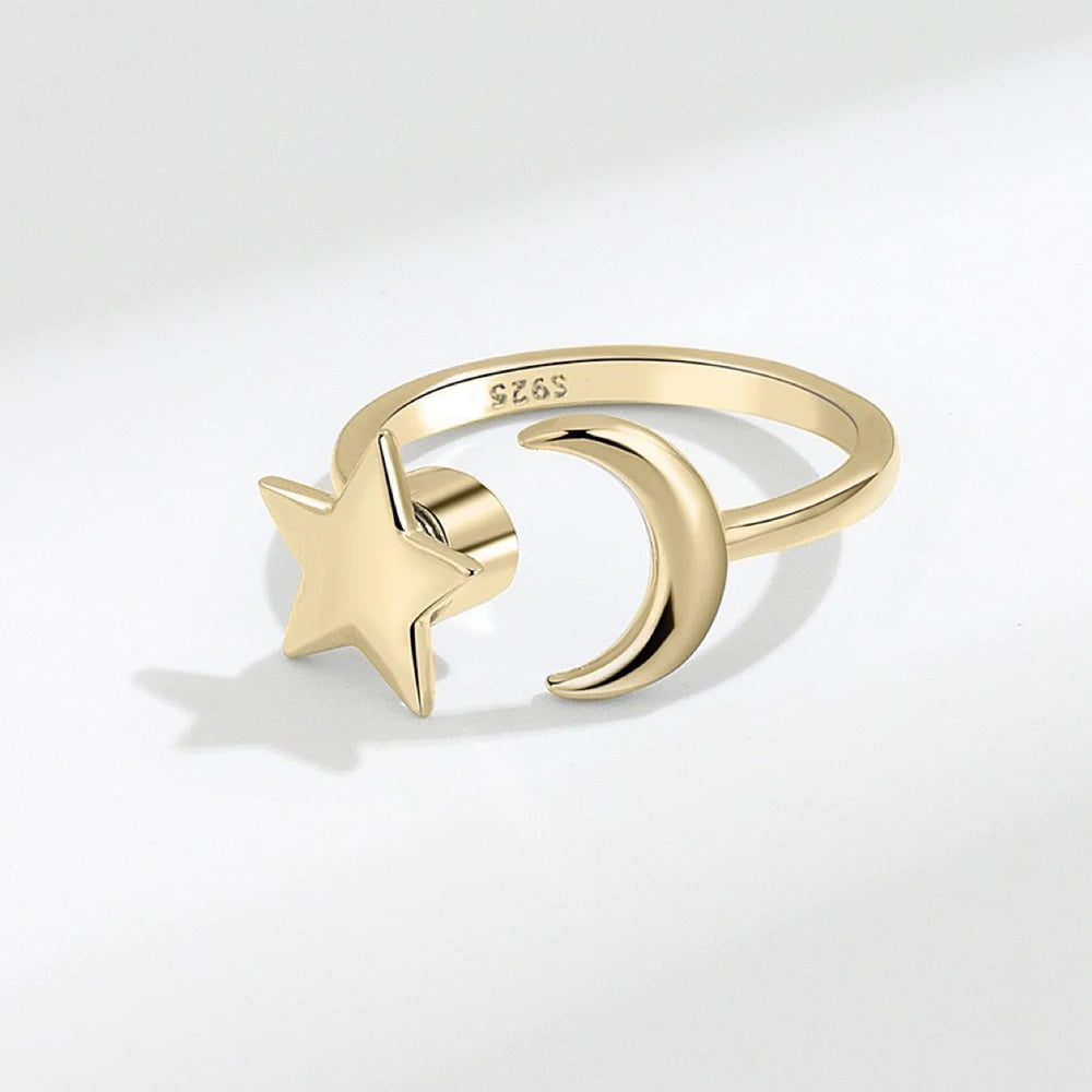Crescent Star Ring