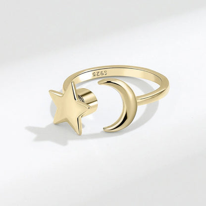 Crescent Star Ring