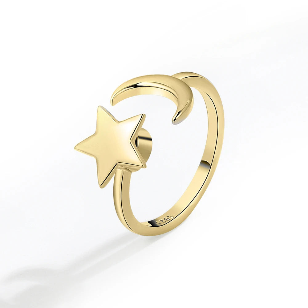 Crescent Star Ring