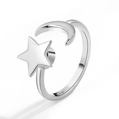 Crescent Star Ring