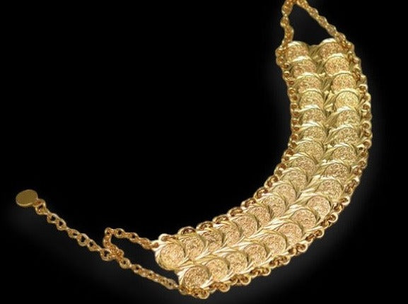 Iman - Double Layered Gold Coin Bracelet