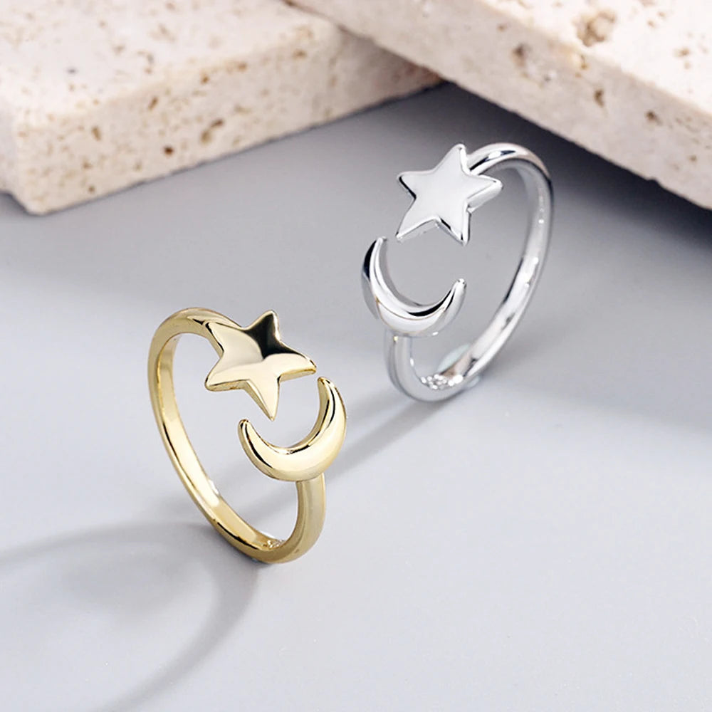 Crescent Star Ring