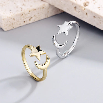 Crescent Star Ring
