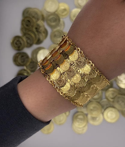 Shahenaz - Triple Layered Gold Coin Bracelet