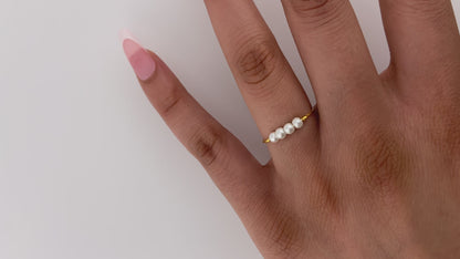 Dainty Pearl Wire Ring