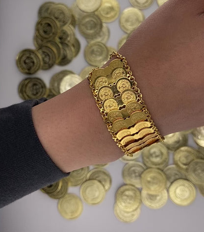 Iman - Double Layered Gold Coin Bracelet