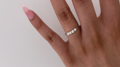 Dainty Pearl Wire Ring