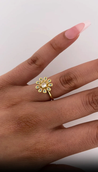 Tricolor Flower Ring