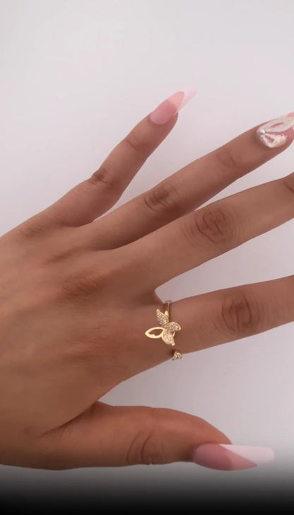 Sparkling Butterfly Ring