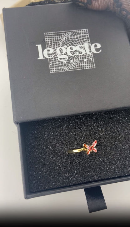 Abstract Butterfly Ring