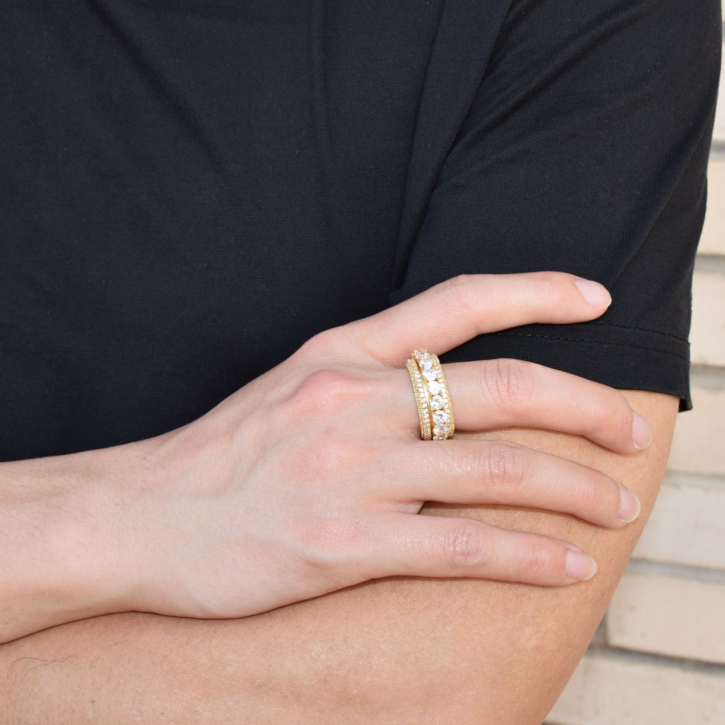 Spin It Up: Unisex Chunky Iced Out Ring
