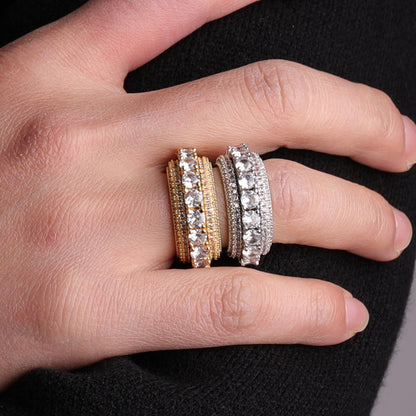 Spin It Up: Unisex Chunky Iced Out Ring